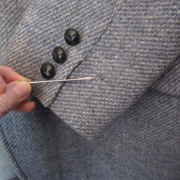 Pendleton Men's 42L Wool & Suede Sport Coat Gray Elbow Patches Academia Western - Picture 9 of 12